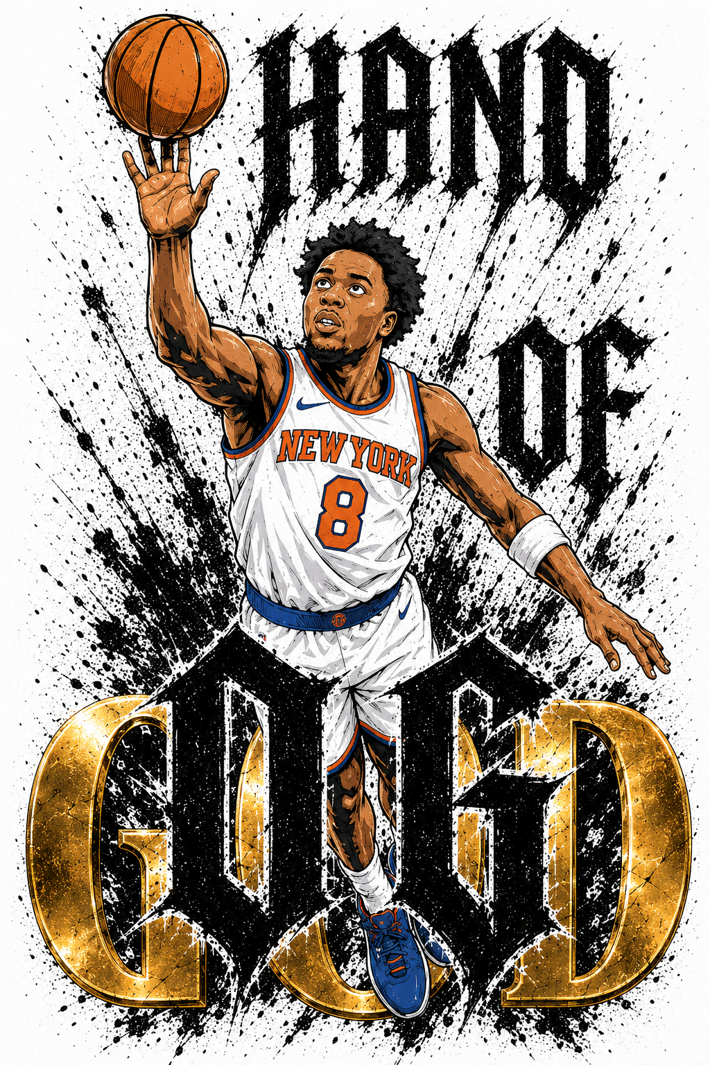 Hand of OG (God) New York Basketball Unisex Oversized Cotton T-Shirt