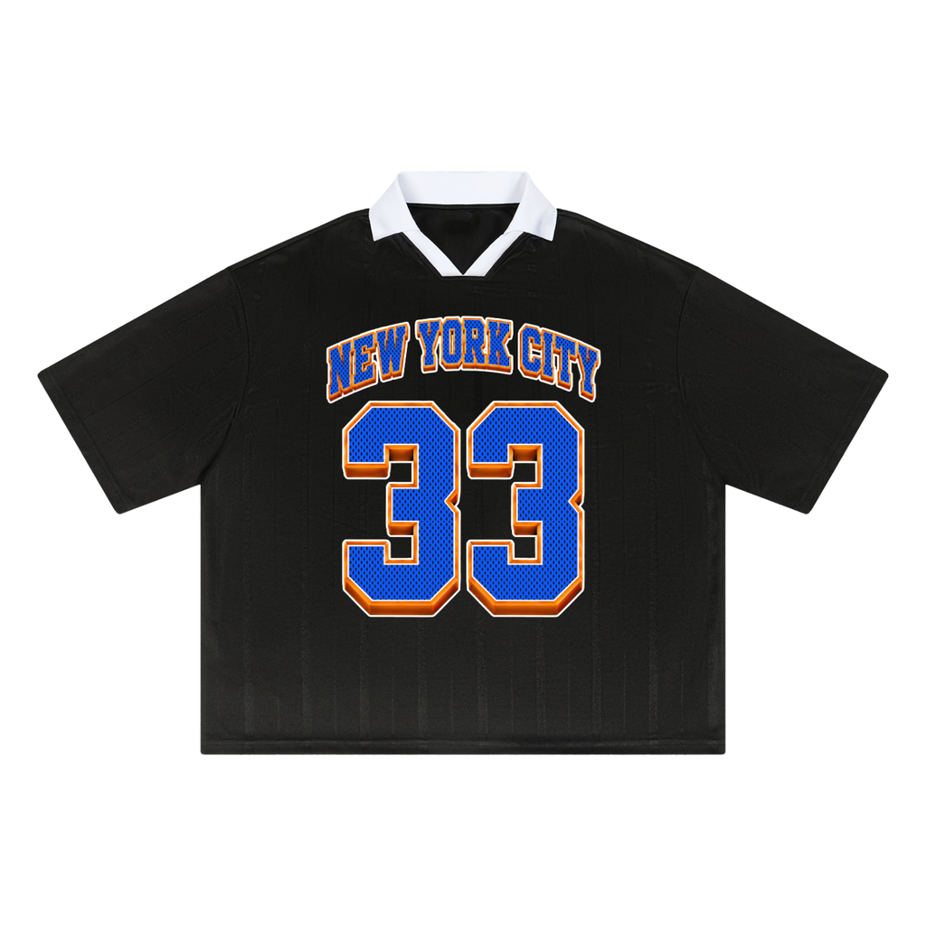 New York City 33 Basketball - Unisex Striped Boxy Soccer Jersey