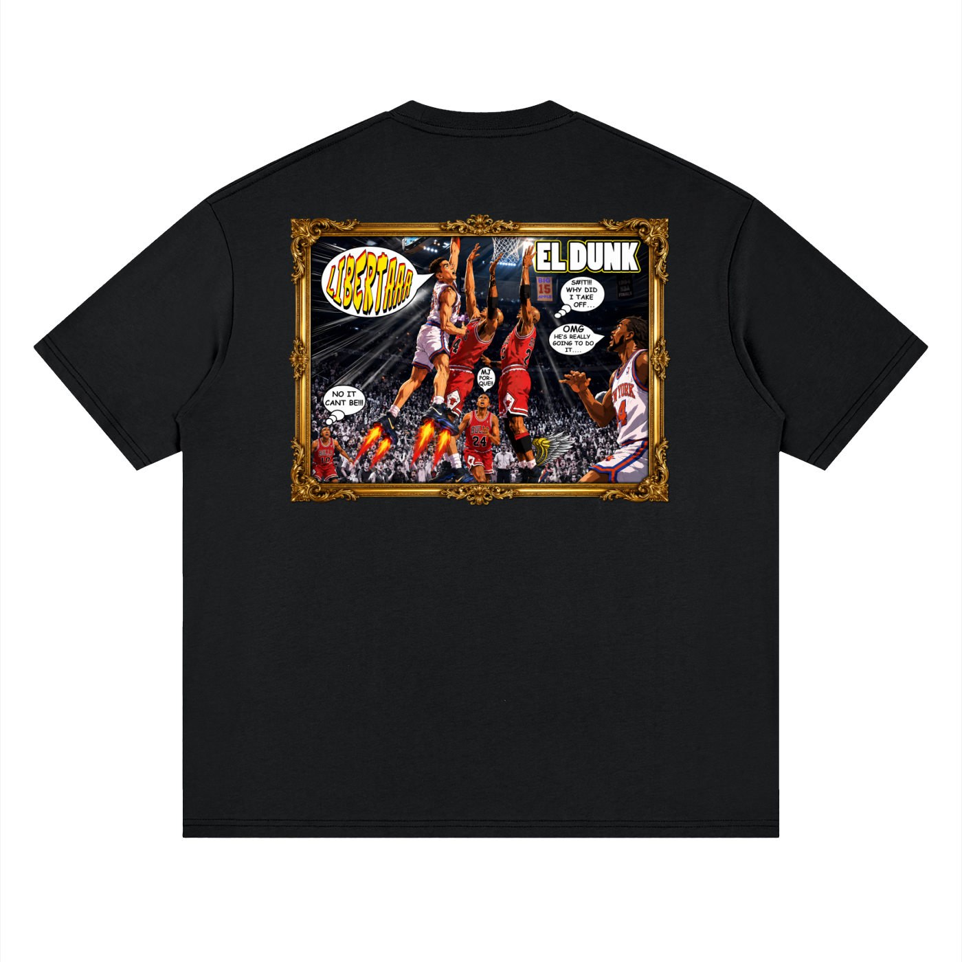 El Dunk (La Novela) Vintage NYC Basketball Anime Comic Tee - Streetwear Loose Drop Shoulder T-Shirt