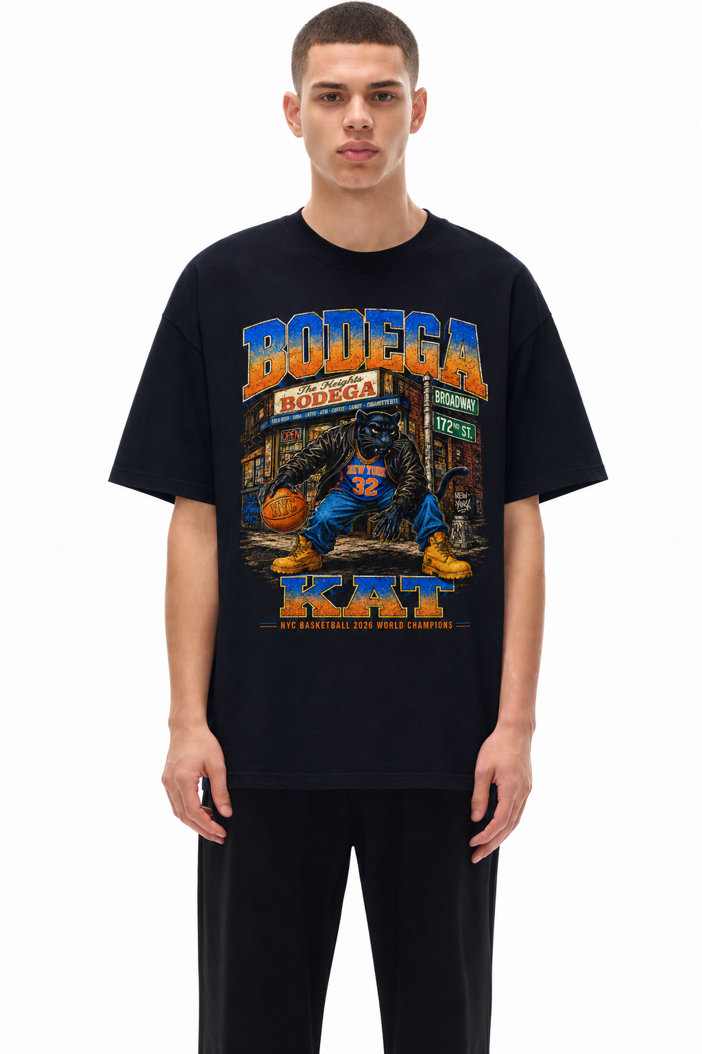 Bodega KAT 90s Streetball Unisex Oversized Cotton T-Shirt