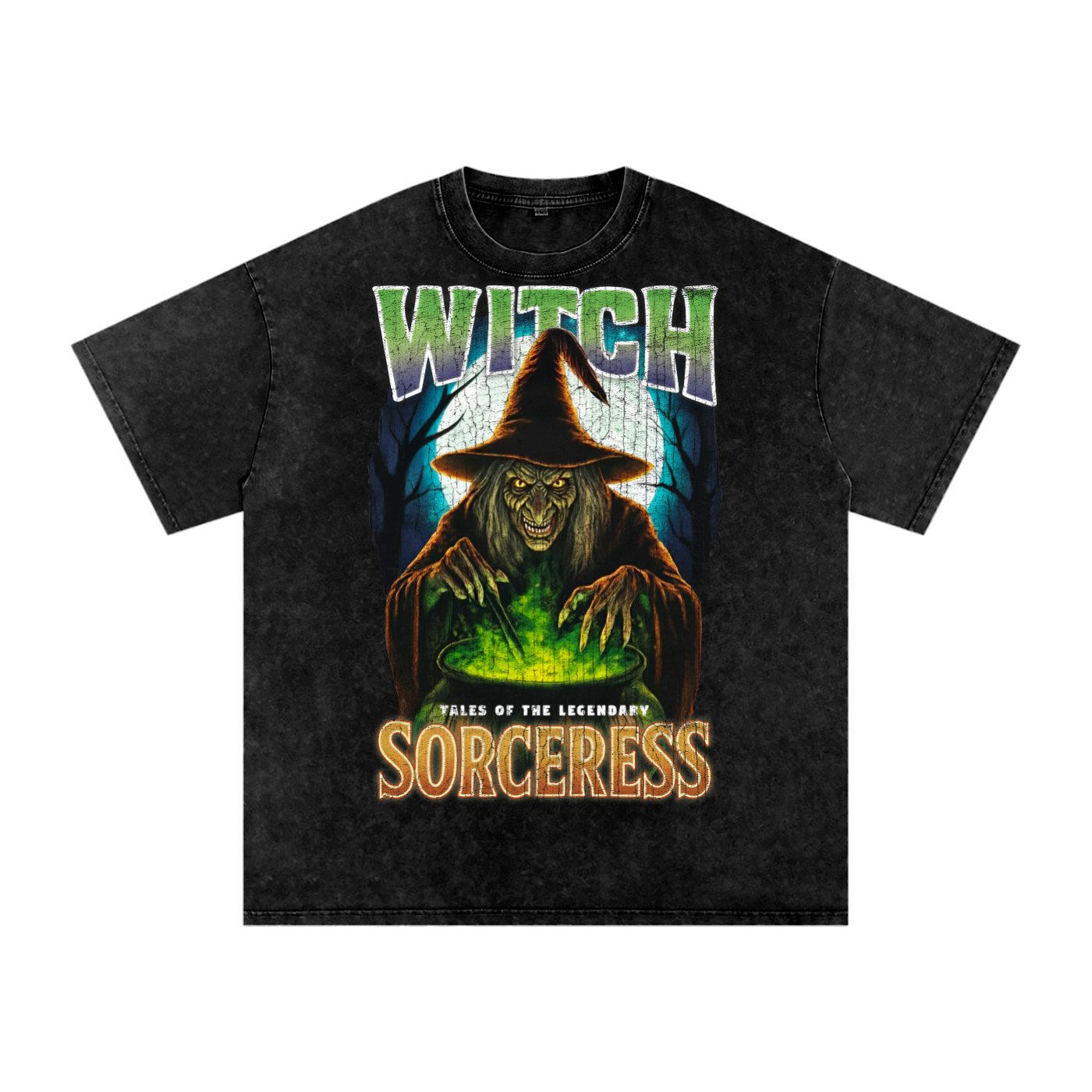 Witch Vintage T-Shirt,90s Bootleg Sorceress Tee,Oversized Halloween Streetwear,Street Styles,Halloween,Street Gear