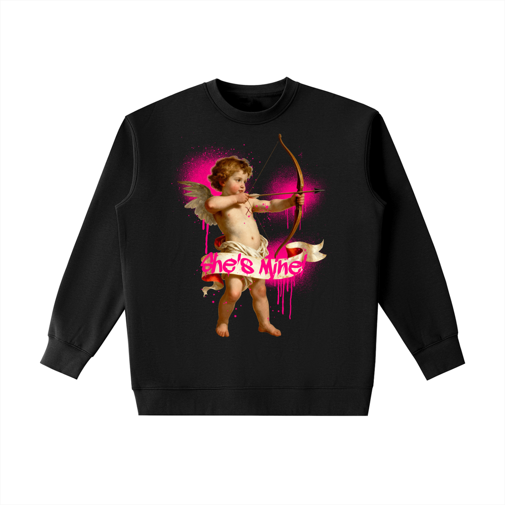 shes mine sweatshirt,cupid crewneck,matching couple sweatshirt,valentines crewneck,his mine hers mine set,cupid arrow sweatshirt,couples matching outfit,cute couple gift,classic cupid graphic,aesthetic crewneck