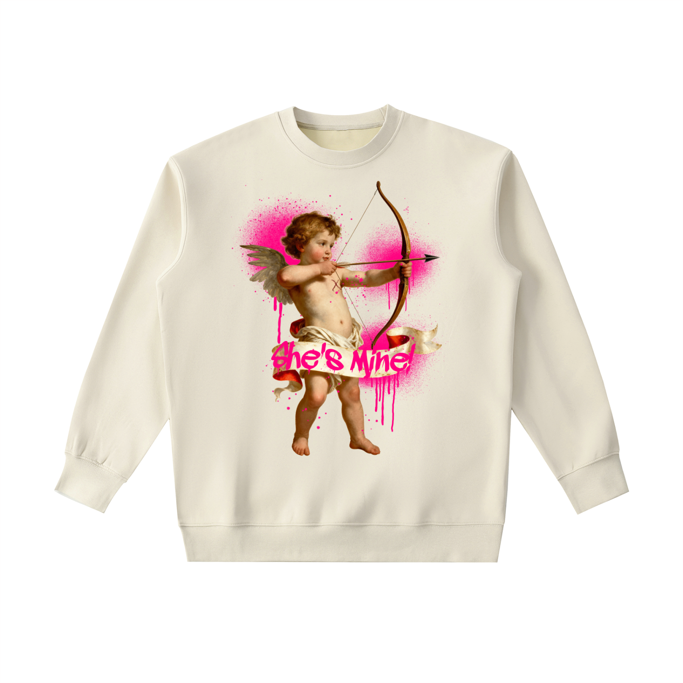 shes mine sweatshirt,cupid crewneck,matching couple sweatshirt,valentines crewneck,his mine hers mine set,cupid arrow sweatshirt,couples matching outfit,cute couple gift,classic cupid graphic,aesthetic crewneck