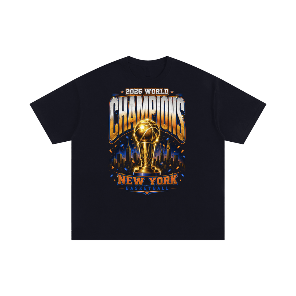 2026 World Champions New York Basketball Unisex Oversized Cotton T-Shirt