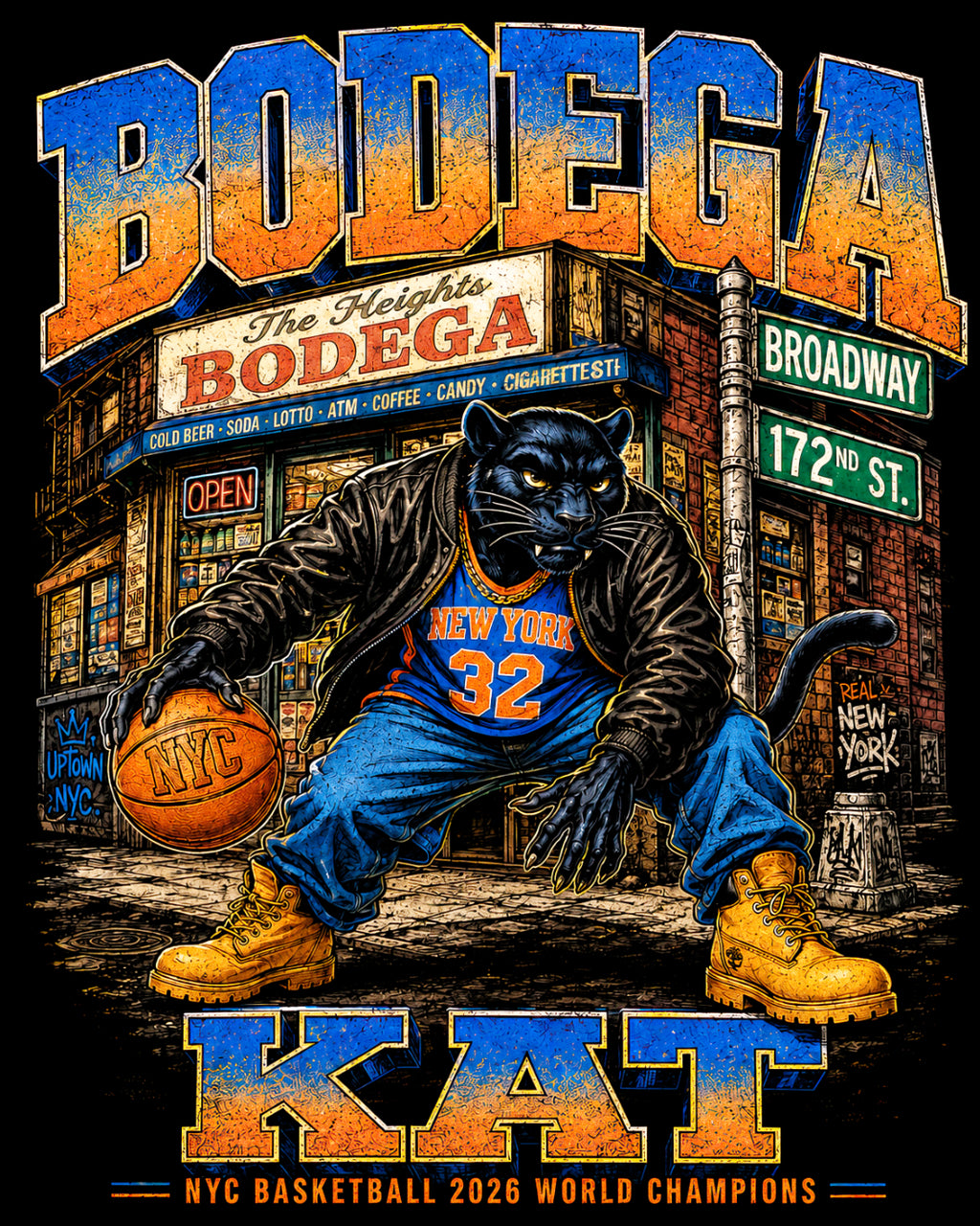 Bodega KAT 90s Streetball Unisex Oversized Cotton T-Shirt