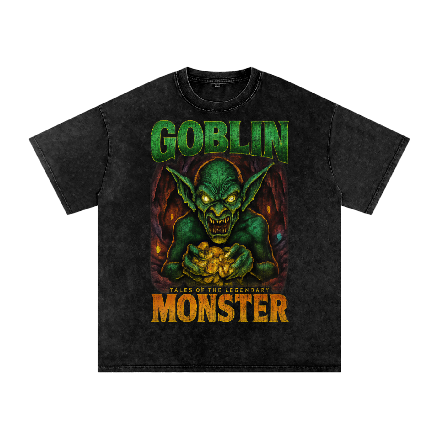 Goblin Vintage T-Shirt,0s Bootleg Monster Tee,Oversized Streetwear Fashion,Street Styles,Halloween,Street Gear