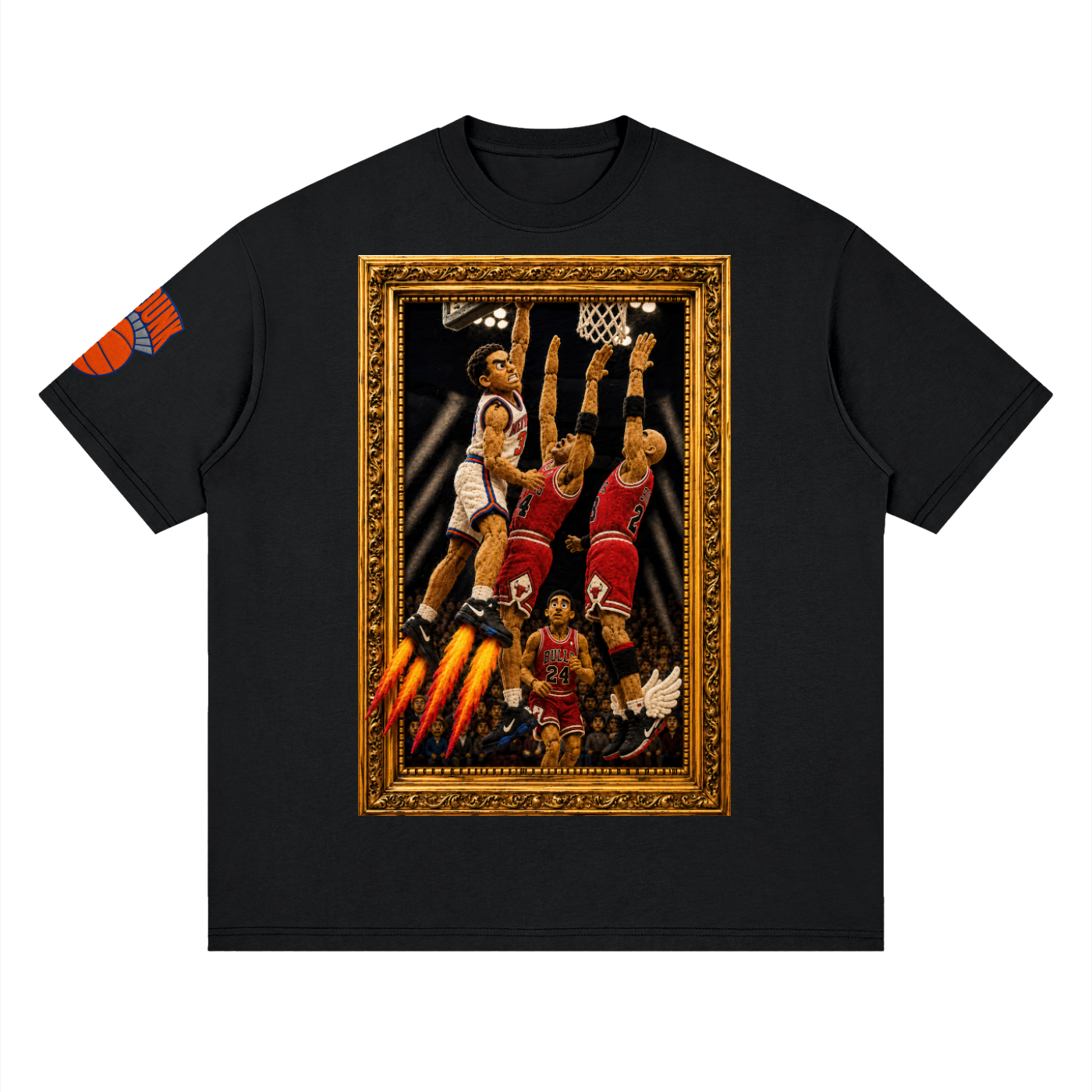 The Dunk Vintage NYC Basketball Puppet Art Tee - Streetwear Loose Drop Shoulder T-Shirt