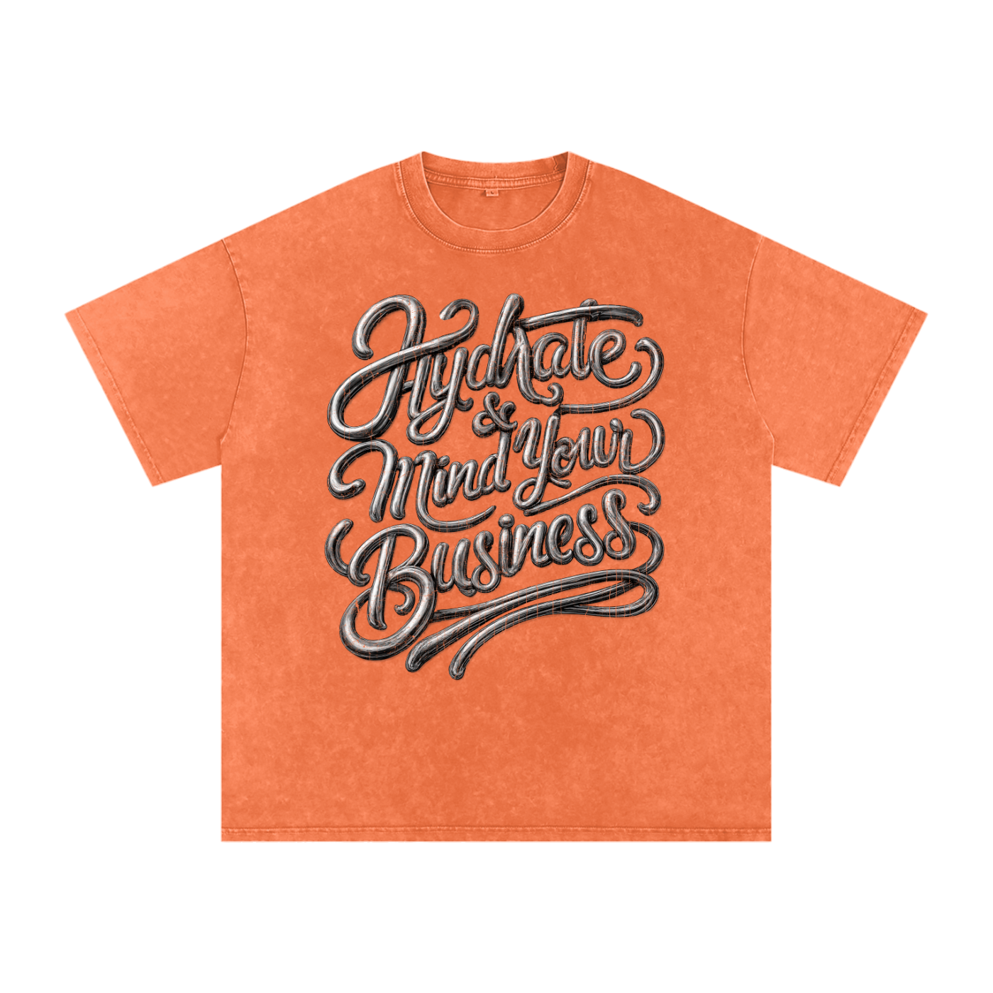 Hydrate & Mind Your Business Distressed Oversized Snow Wash Tee