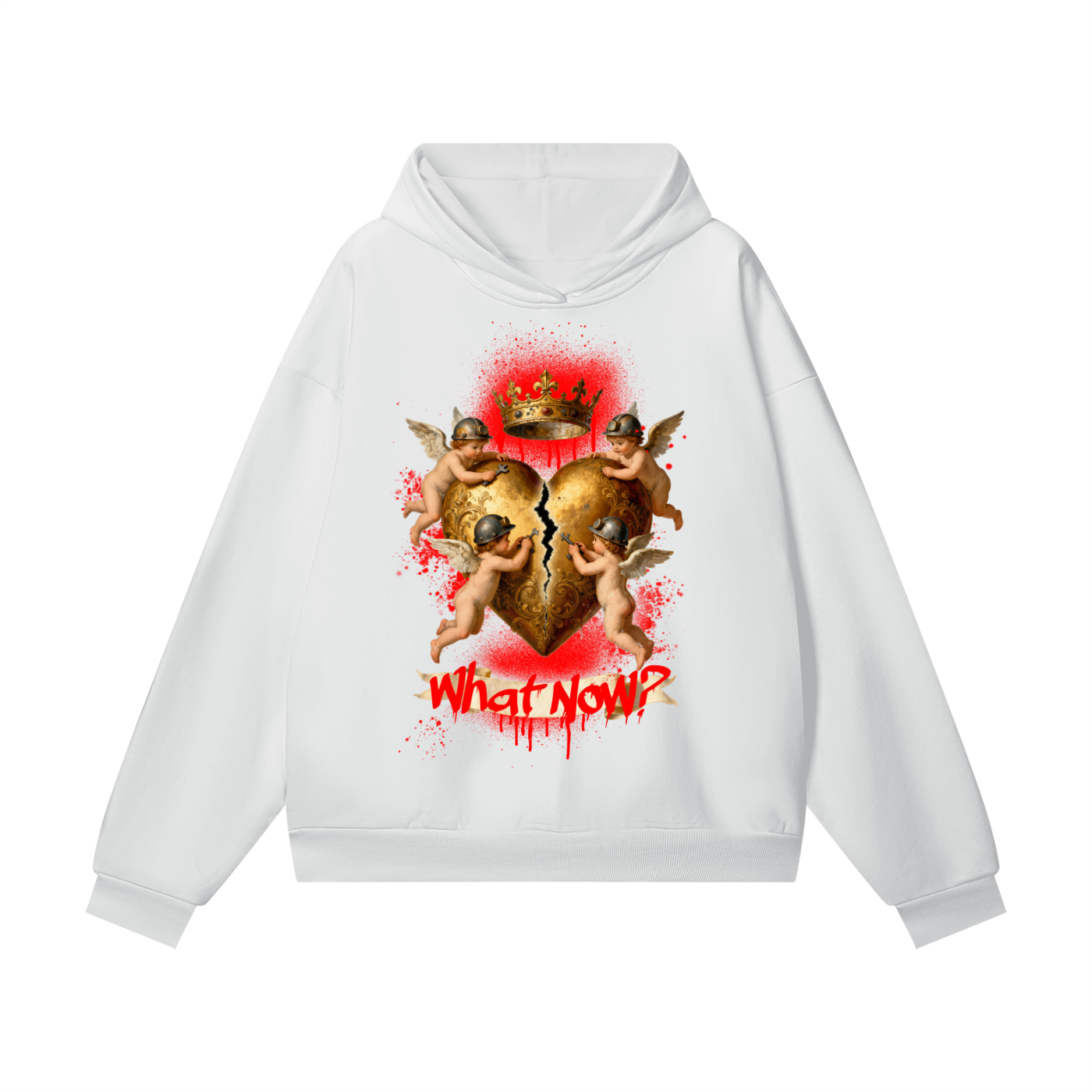 What Now!? — Heart of Gold / Lost Your Soul (Front + Back Hoodie) - Heavyweight Hidden Pocket Fleece Hoodie