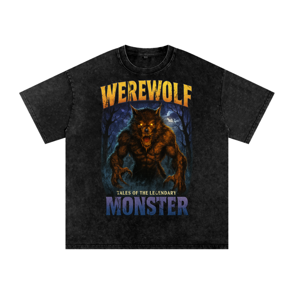 Werewolf 90s Bootleg Vintage Oversized T-Shirt – Moonlit Horror Streetwear