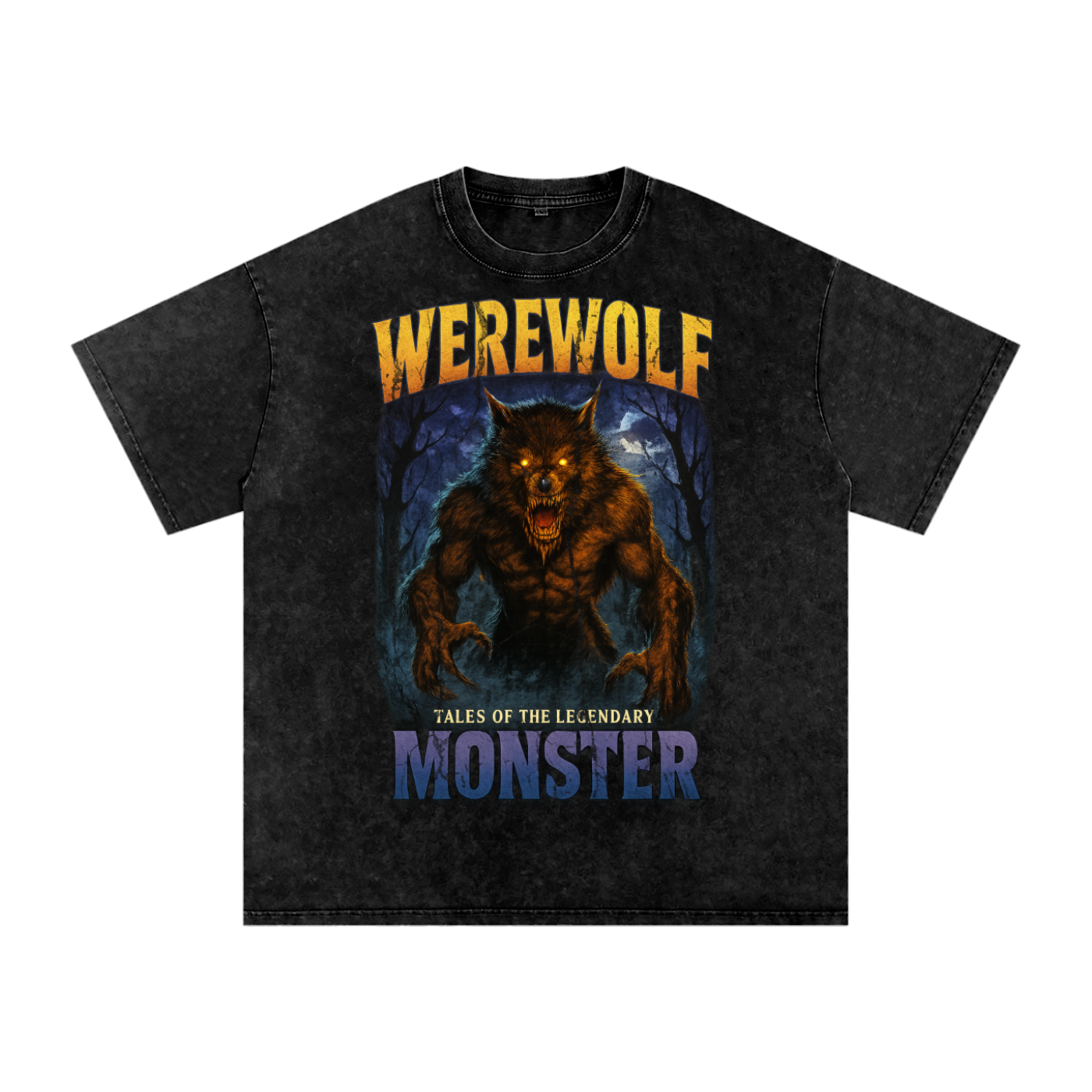 Werewolf 90s Bootleg Vintage Oversized T-Shirt – Moonlit Horror Streetwear