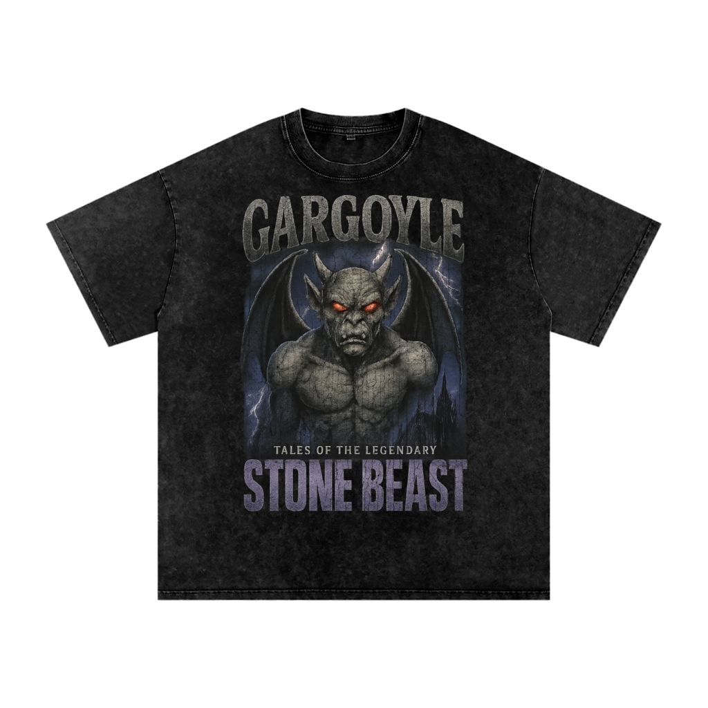 Gargoyle Vintage T-Shirt,90s Bootleg Monster Tee,Oversized Gothic Streetwear,Street Styles,Halloween,Street Gear
