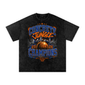 Concrete Jungle Champions 2026 Distressed Washed Snow Washed Oversized Cotton T-Shirt
