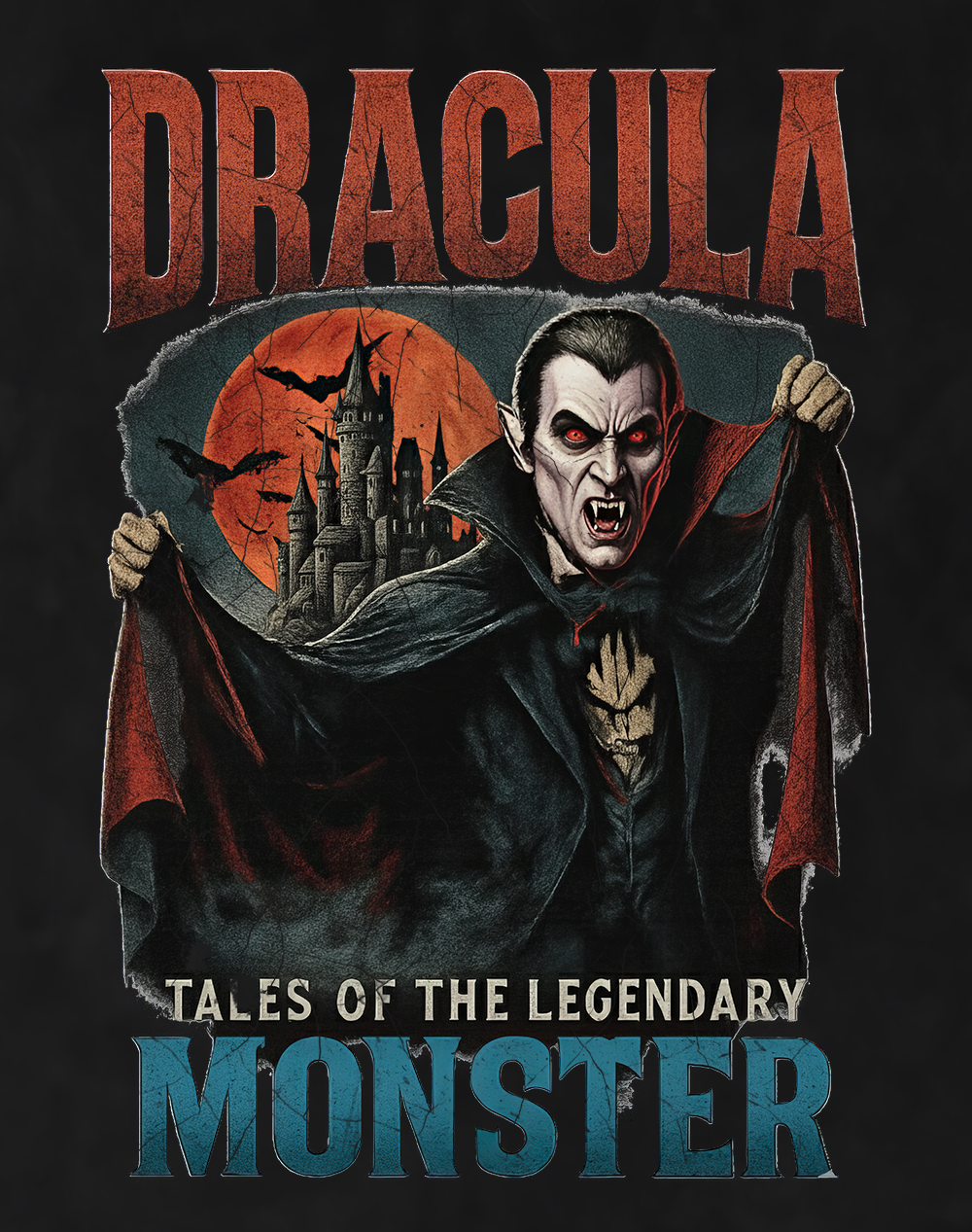 Dracula 90s Bootleg Vintage Oversized T-Shirt – Gothic Vampire Streetwear