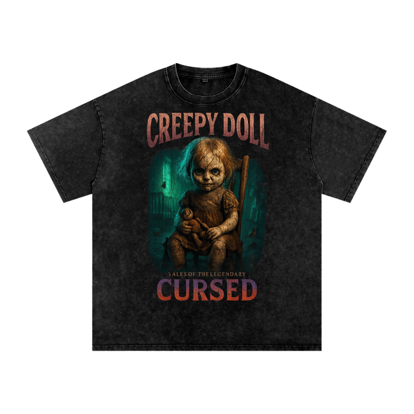Creepy Doll Vintage T-Shirt,90s Bootleg Horror Tee,Oversized Cursed Streetwear,Street Styles,Street Gear,Halloween