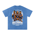 New York Basketball 2026 World Champions Snow Washed Oversized Cotton T-Shirt