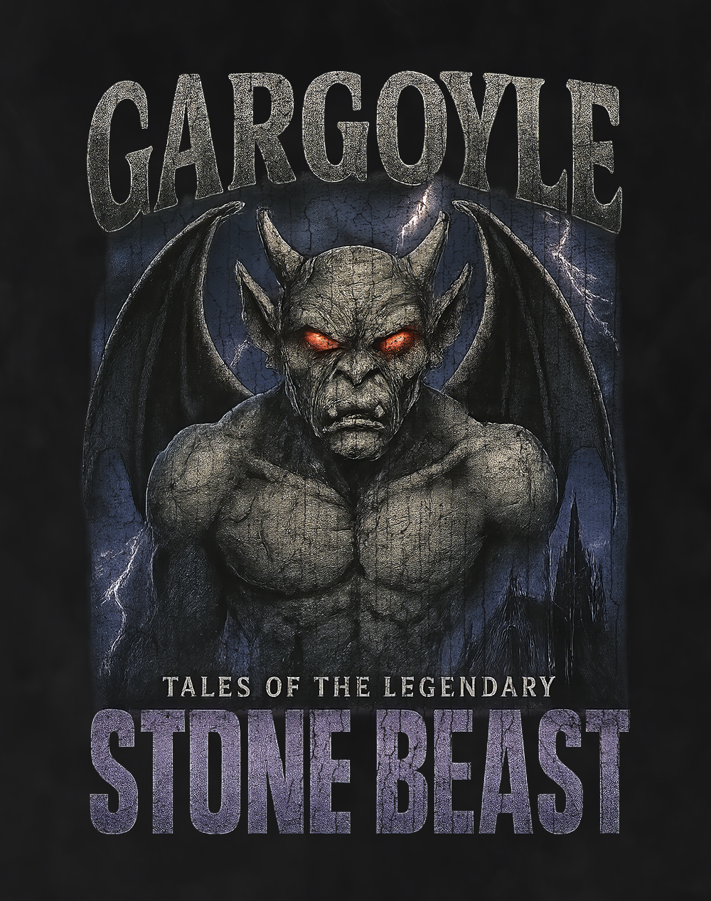 Gargoyle 90s Bootleg Vintage Oversized T-Shirt – Stone Beast Streetwear