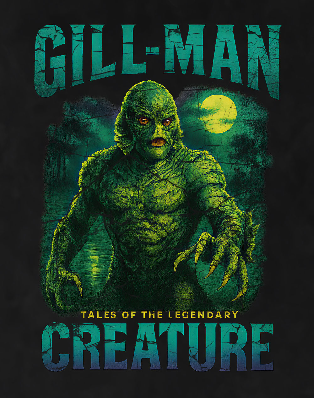 Gill-Man 90s Bootleg Vintage Oversized T-Shirt – Lagoon Horror Streetwear