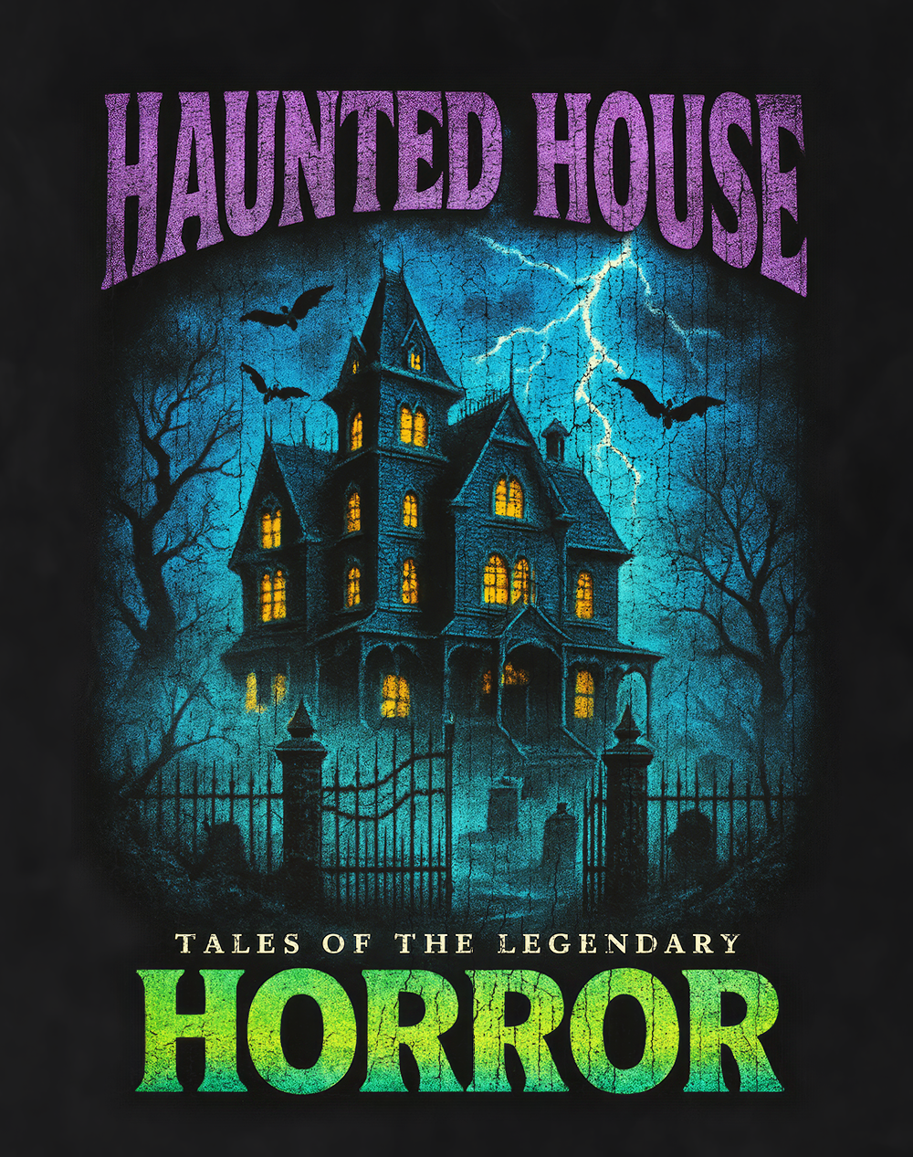 Haunted House 90s Bootleg Vintage Oversized T-Shirt – Horror Streetwear Tee