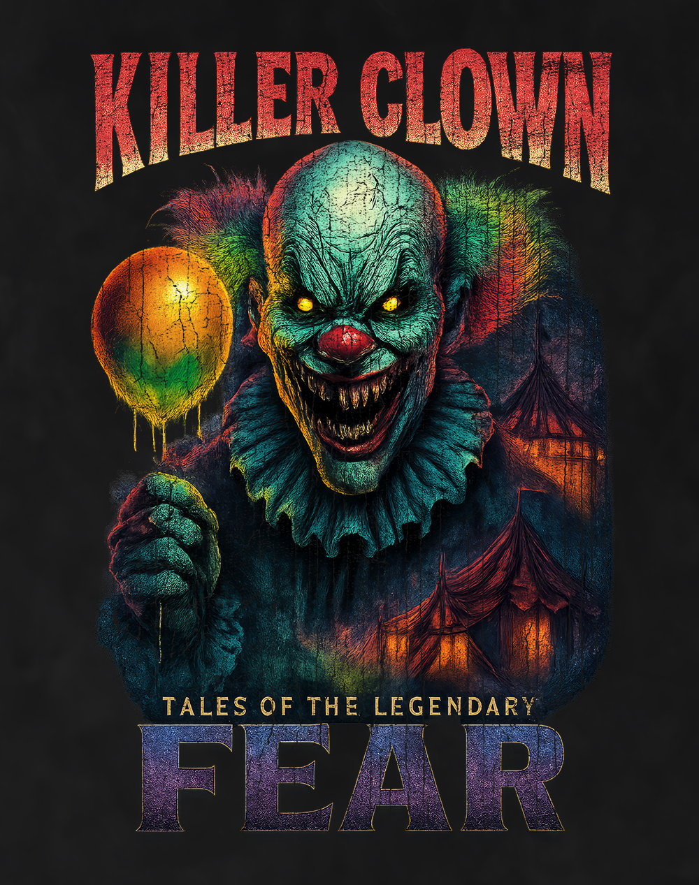 Killer Clown 90s Bootleg Vintage Oversized T-Shirt – Circus Horror Streetwear