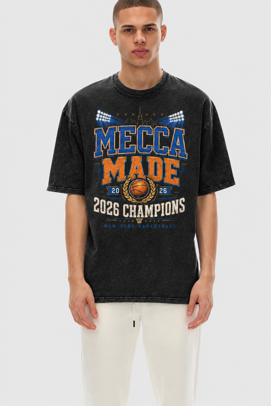 Mecca Made 2026 Champions Snow Washed Oversized Cotton T-Shirt