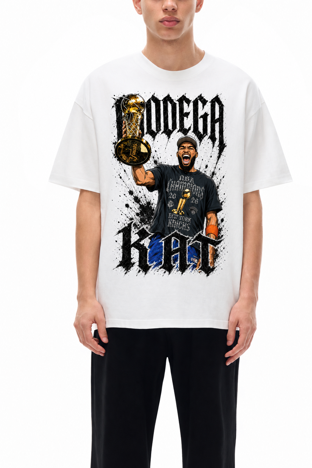 Bodega KAT New York Basketball Unisex Oversized Cotton T-Shirt