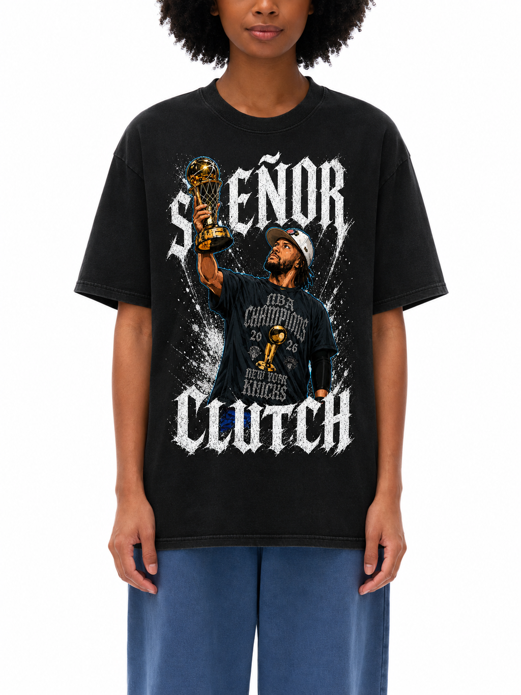 Señor Clutch New York Basketball Unisex Oversized Cotton T-Shirt