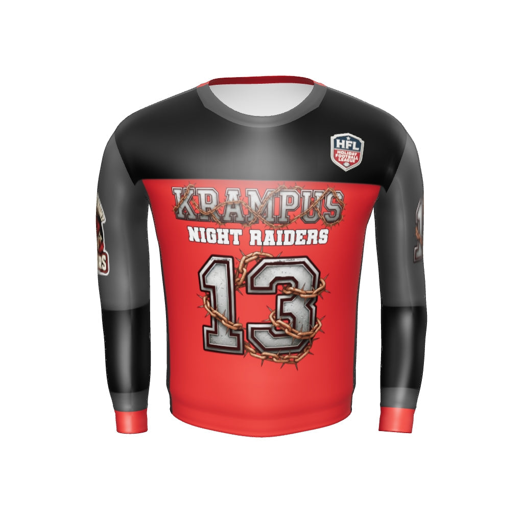 Krampus Night Raiders “13” — Unisex Sweatshirt Football Jersey (Holiday Football League)
