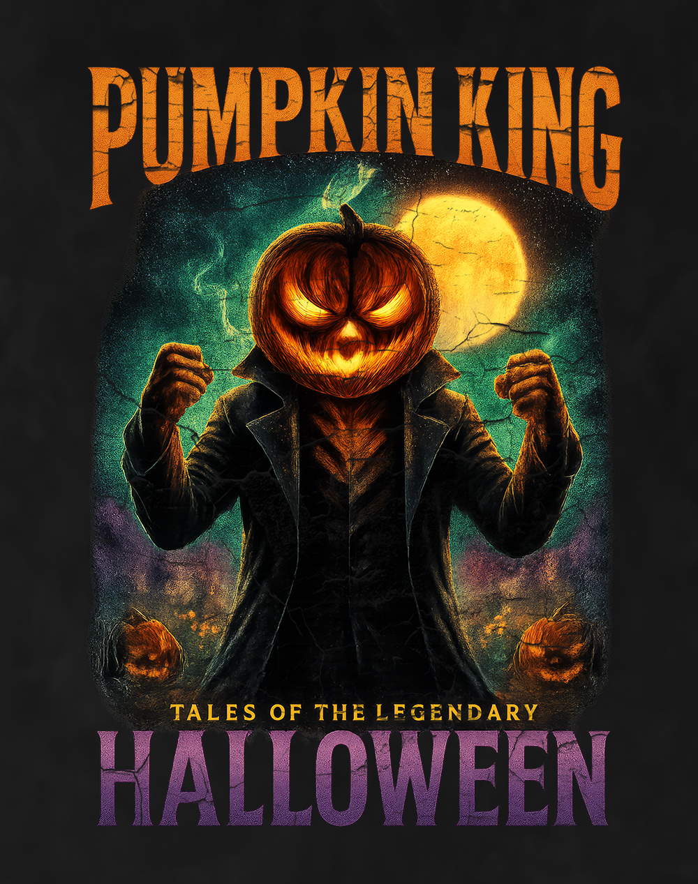 Pumpkin King 90s Bootleg Vintage Oversized T-Shirt – Halloween Streetwear Tee