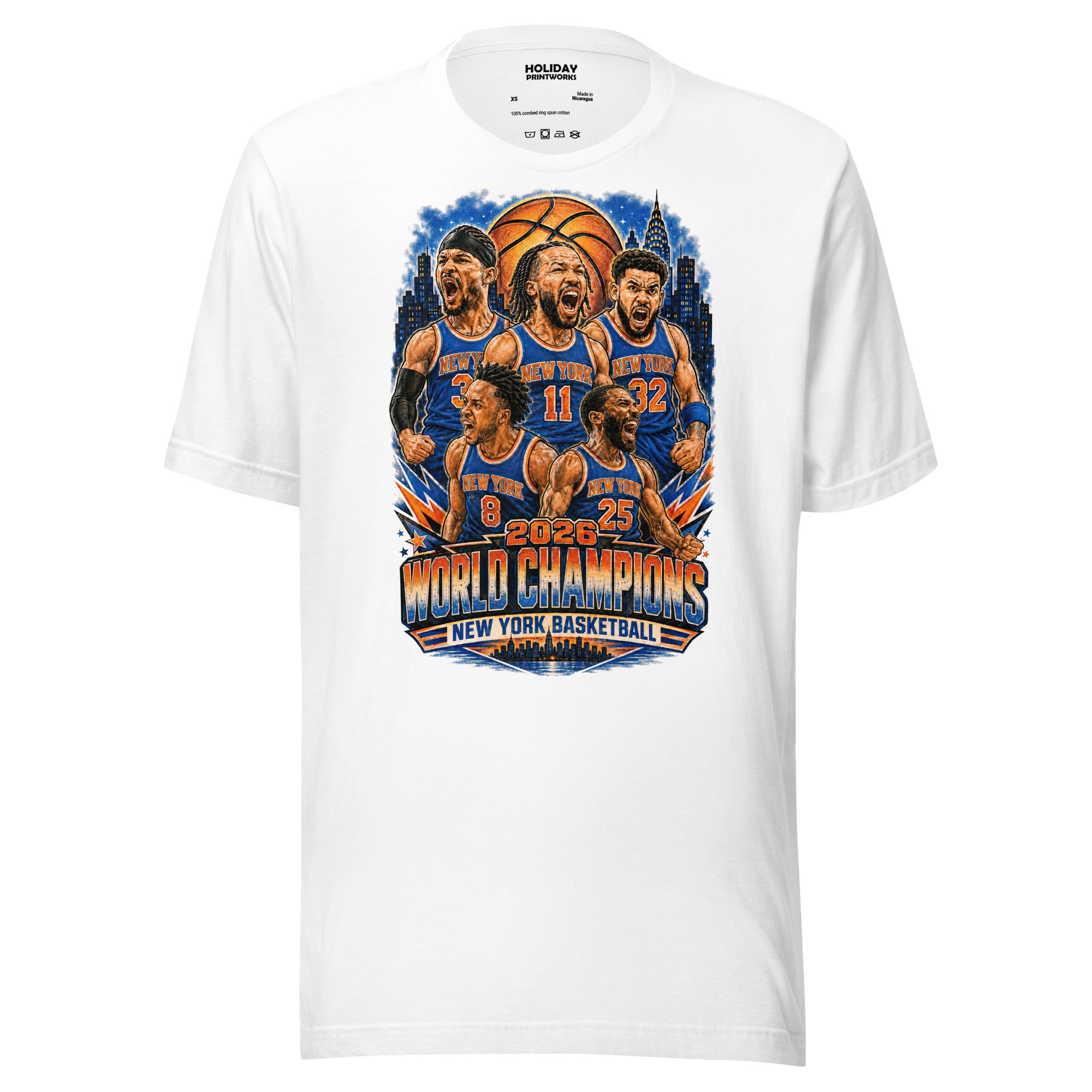 Back/detail view of New York Basketball 2026 World Champions Unisex t-shirt graphic T-shirt